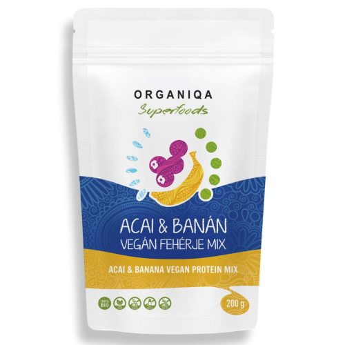 Bio Acai-Banán Vegán Fehérje Mix 200g - Organiqa
