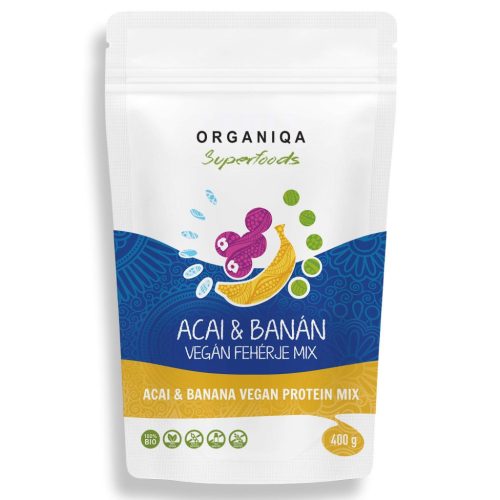 Bio Acai-Banán Vegán Fehérje Mix 400g - Organiqa